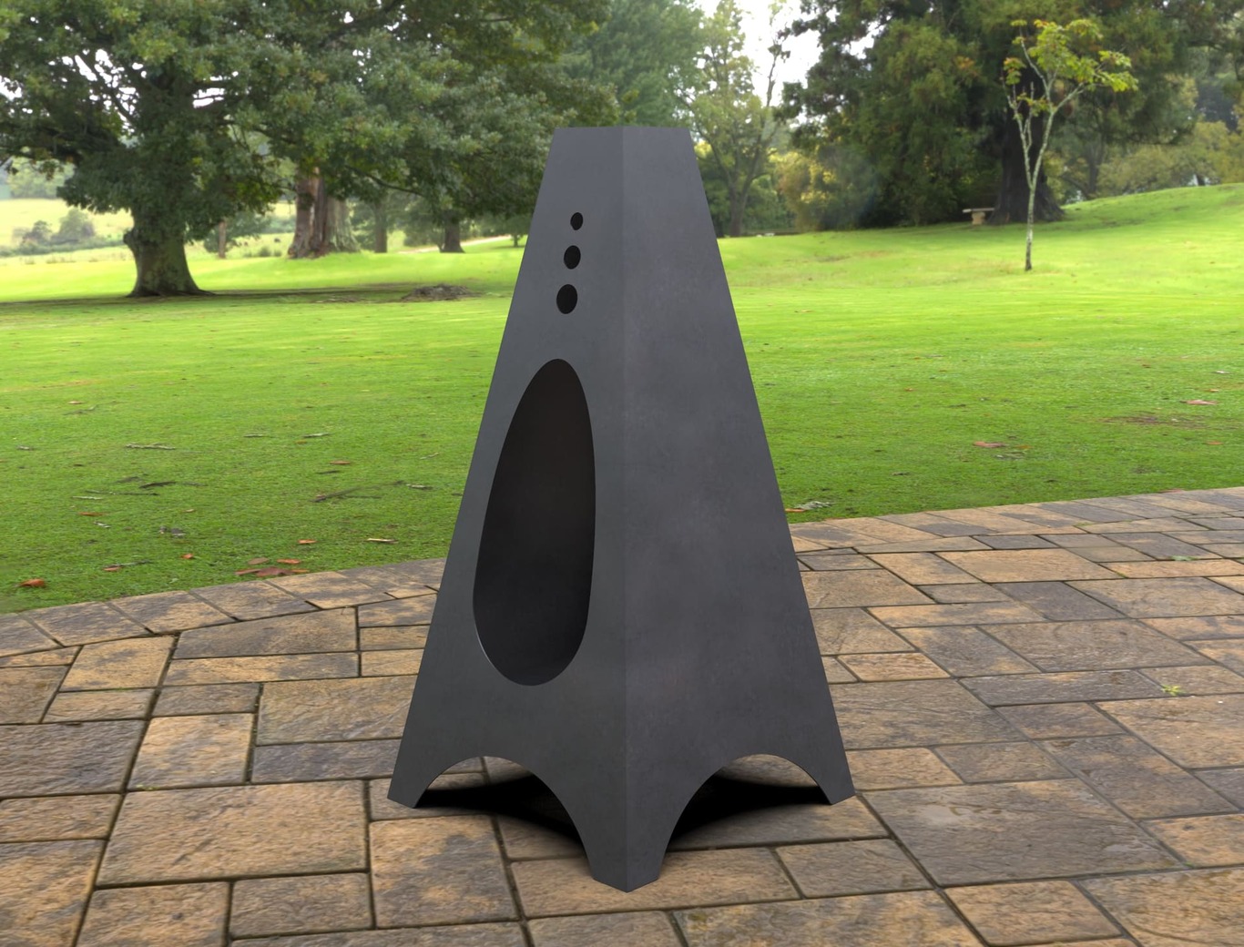Backyard Oval Fireplace. DXF, SVG files for laser, plasma cutting. Chiminea Fire Pit. Фото 5