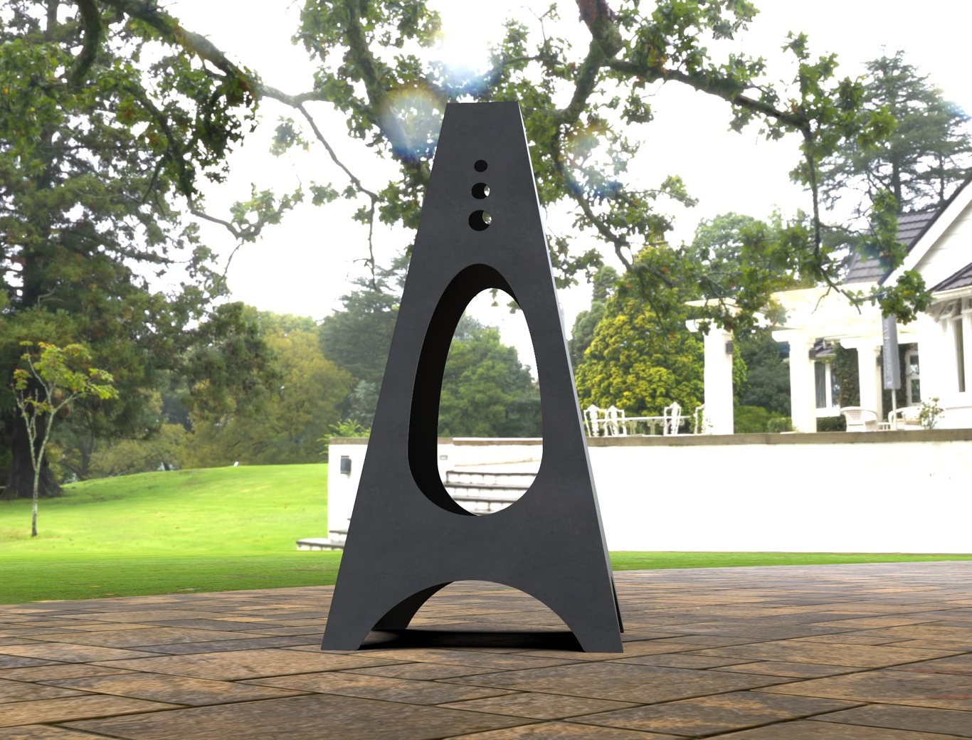 Backyard Oval Fireplace. DXF, SVG files for laser, plasma cutting. Chiminea Fire Pit. Фото 7
