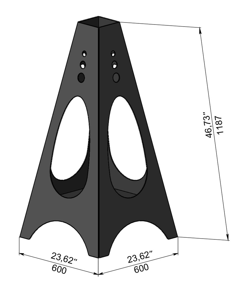 Garden Oval V2 Fireplace. DXF, SVG files for laser, plasma cutting. Pyramid Fire Pit. Фото 10