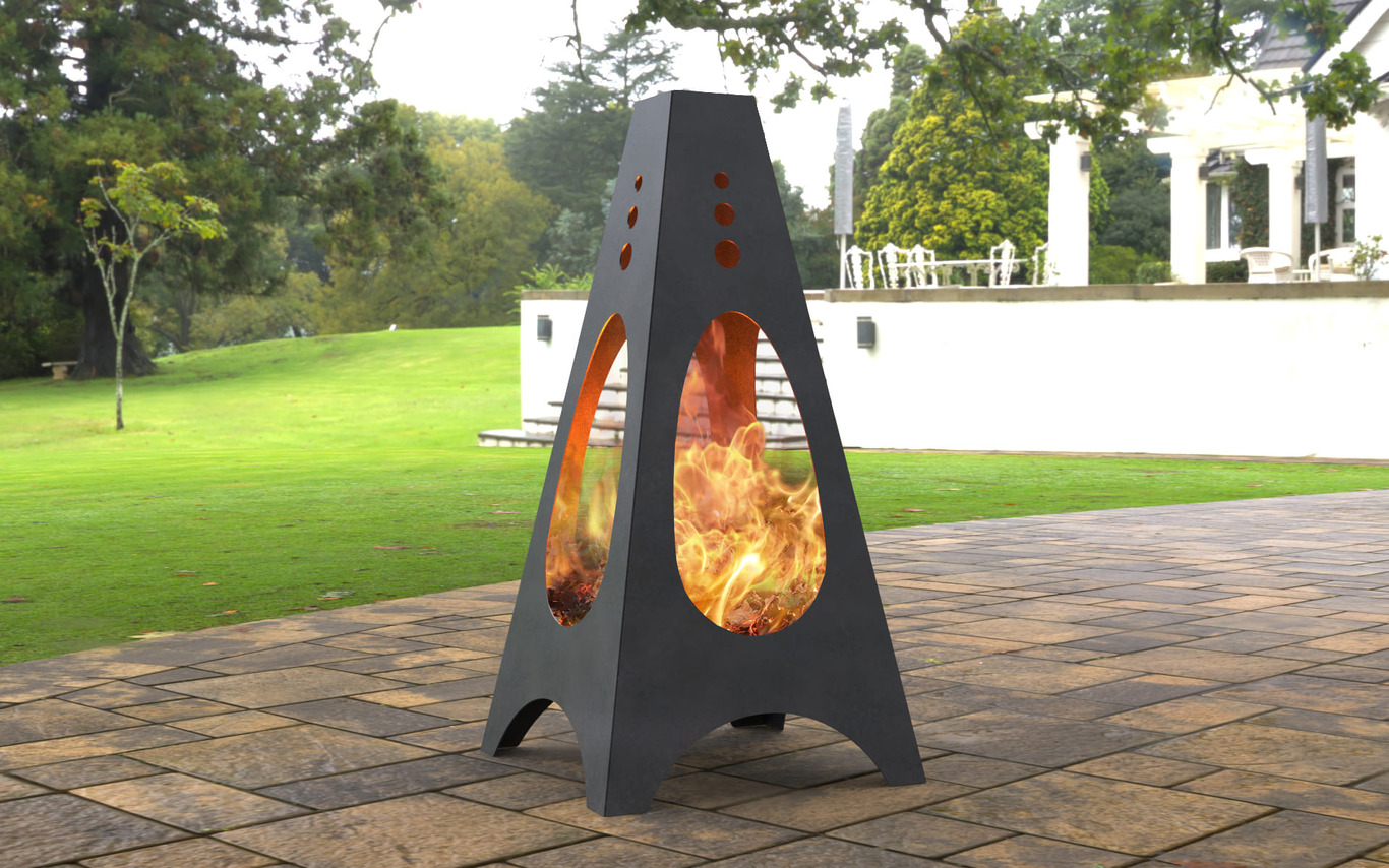 Garden Oval V2 Fireplace. DXF, SVG files for laser, plasma cutting. Pyramid Fire Pit