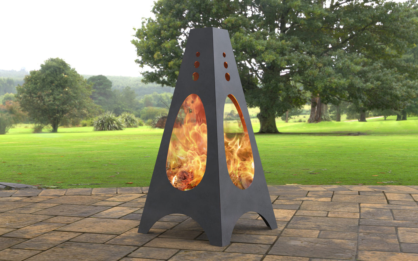 Garden Oval V2 Fireplace. DXF, SVG files for laser, plasma cutting. Pyramid Fire Pit. Фото 2