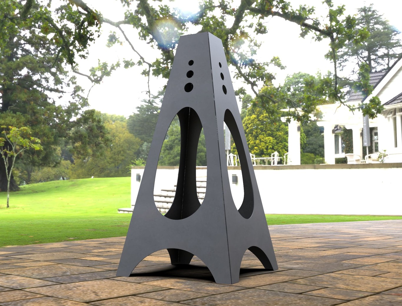 Garden Oval V2 Fireplace. DXF, SVG files for laser, plasma cutting. Pyramid Fire Pit. Фото 3