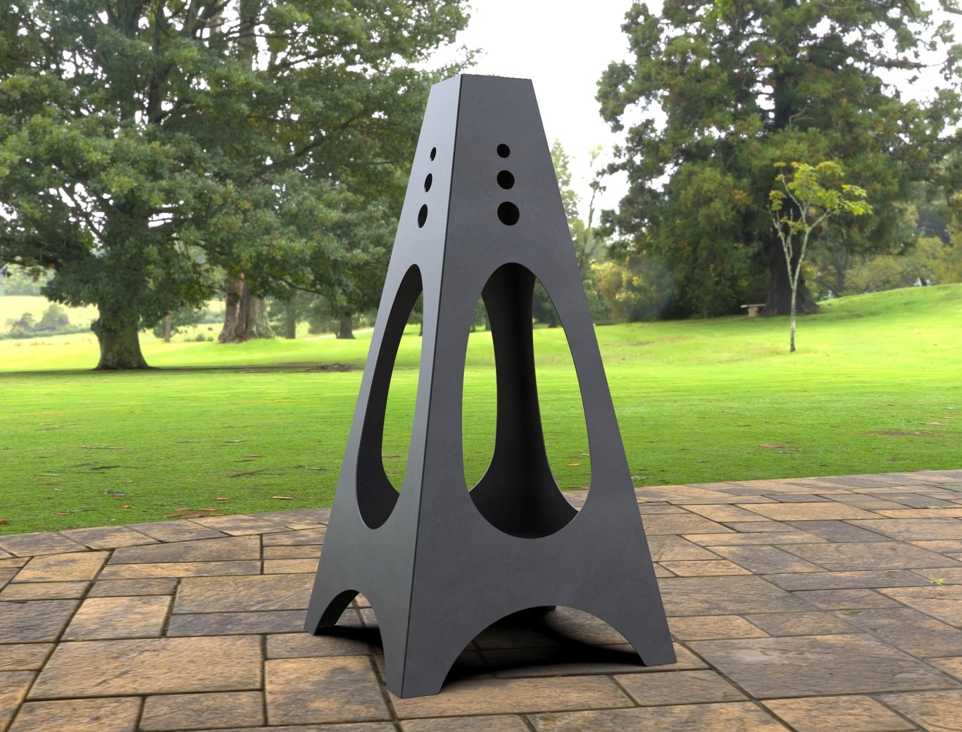 Garden Oval V2 Fireplace. DXF, SVG files for laser, plasma cutting. Pyramid Fire Pit. Фото 4