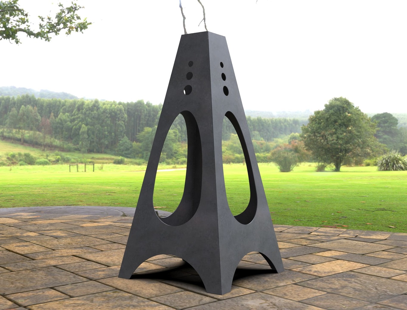 Garden Oval V2 Fireplace. DXF, SVG files for laser, plasma cutting. Pyramid Fire Pit. Фото 6
