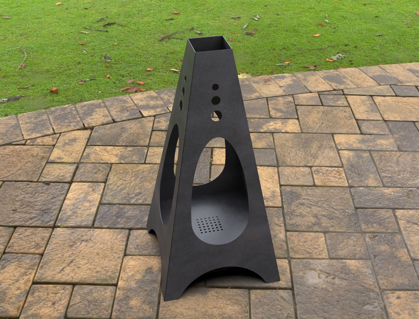 Garden Oval V2 Fireplace. DXF, SVG files for laser, plasma cutting. Pyramid Fire Pit. Фото 7