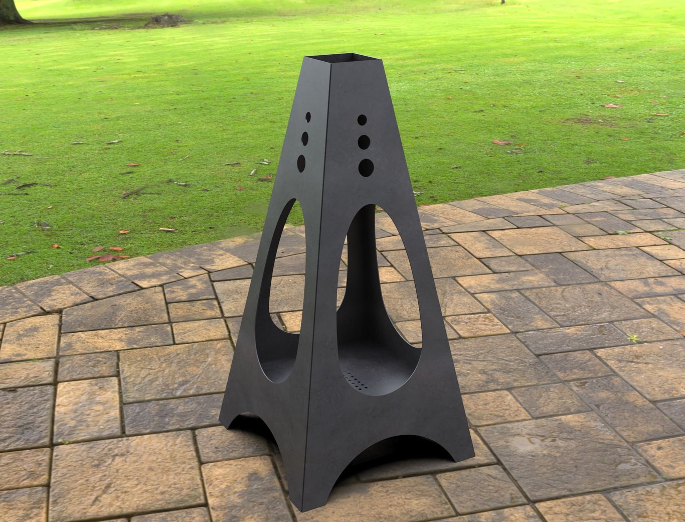 Garden Oval V2 Fireplace. DXF, SVG files for laser, plasma cutting. Pyramid Fire Pit. Фото 8