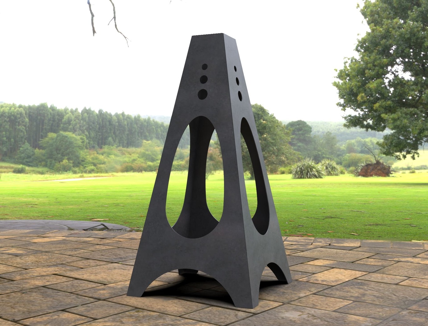 Garden Oval V2 Fireplace. DXF, SVG files for laser, plasma cutting. Pyramid Fire Pit. Фото 9