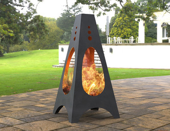 Garden Oval V2 Fireplace. DXF, SVG files for laser, plasma cutting. Pyramid Fire Pit