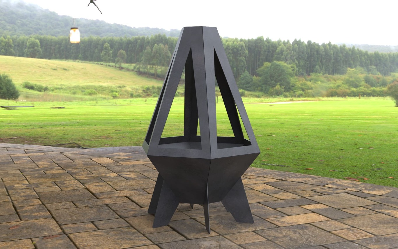 Caminetto da Esterno Razzo V2. File DXF, SVG per taglio laser, plasma. Braciere Chiminea. Фото 3