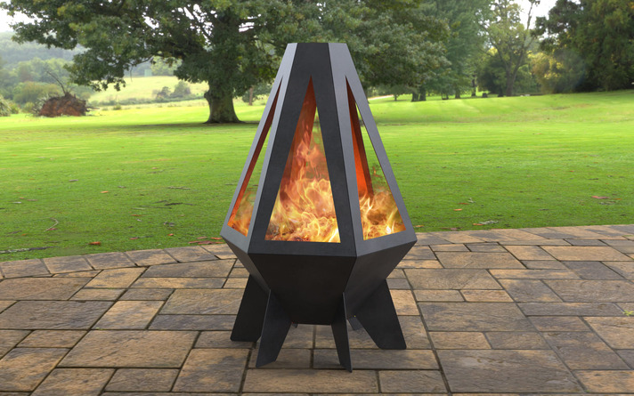 Caminetto da Esterno Razzo V2. File DXF, SVG per taglio laser, plasma. Braciere Chiminea