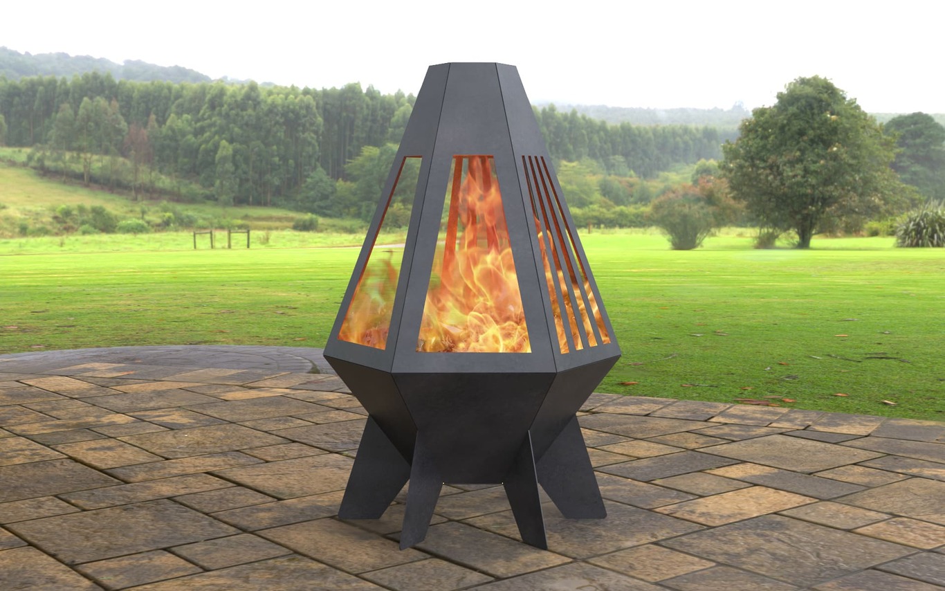 Backyard Rocket V4 Fireplace. DXF, SVG files for laser, plasma cutting. Chiminea Fire Pit. Фото 2