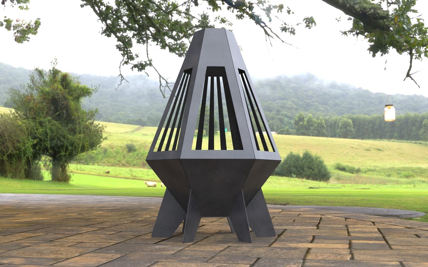 Backyard Rocket V4 Fireplace. DXF, SVG files for laser, plasma cutting. Chiminea Fire Pit. Фото 3