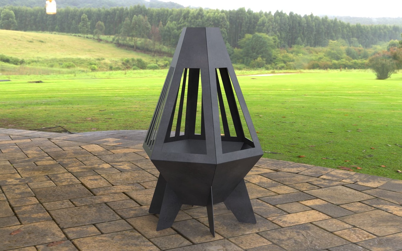 Backyard Rocket V4 Fireplace. DXF, SVG files for laser, plasma cutting. Chiminea Fire Pit. Фото 4