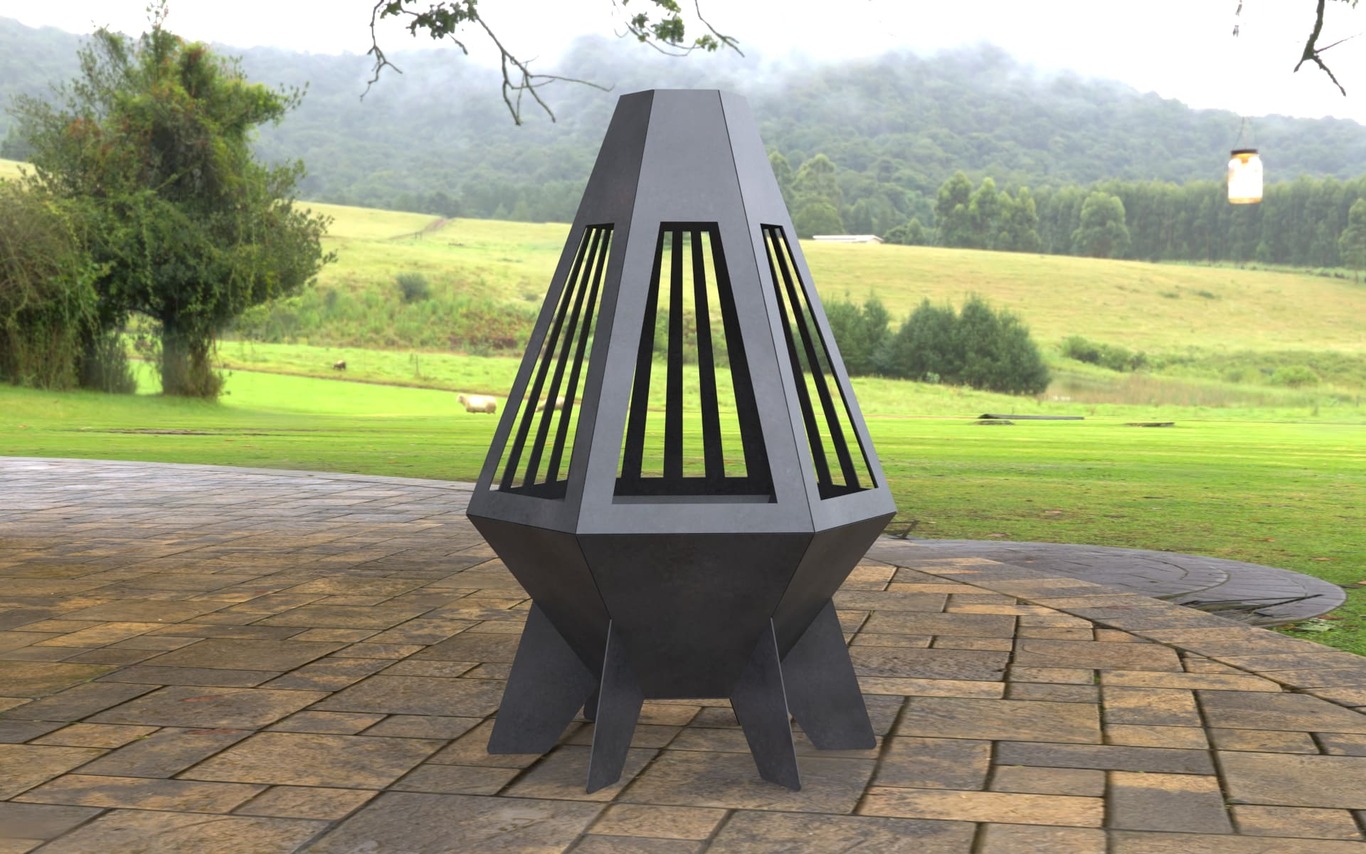 Backyard Rocket V4 Fireplace. DXF, SVG files for laser, plasma cutting. Chiminea Fire Pit. Фото 6