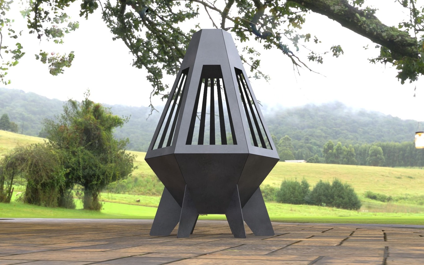 Backyard Rocket V4 Fireplace. DXF, SVG files for laser, plasma cutting. Chiminea Fire Pit. Фото 8