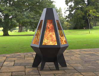 Backyard Rocket V4 Fireplace. DXF, SVG files for laser, plasma cutting. Chiminea Fire Pit