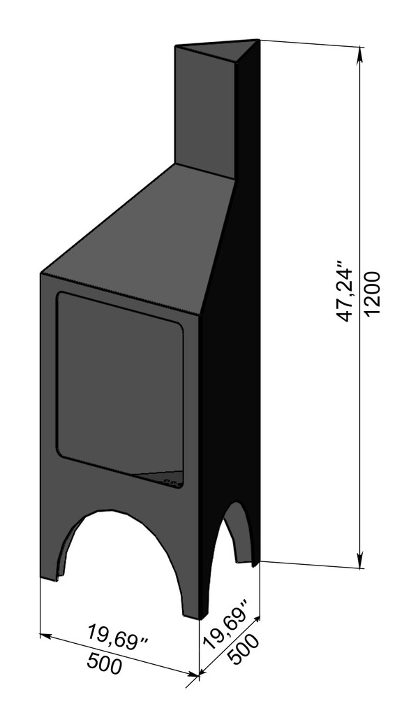 Garden Stove Fireplace. DXF, SVG files for laser, plasma cutting. Pyramid Fire Pit. Фото 10