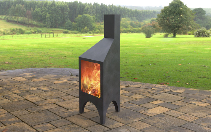 Garden Stove Fireplace. DXF, SVG files for laser, plasma cutting. Pyramid Fire Pit