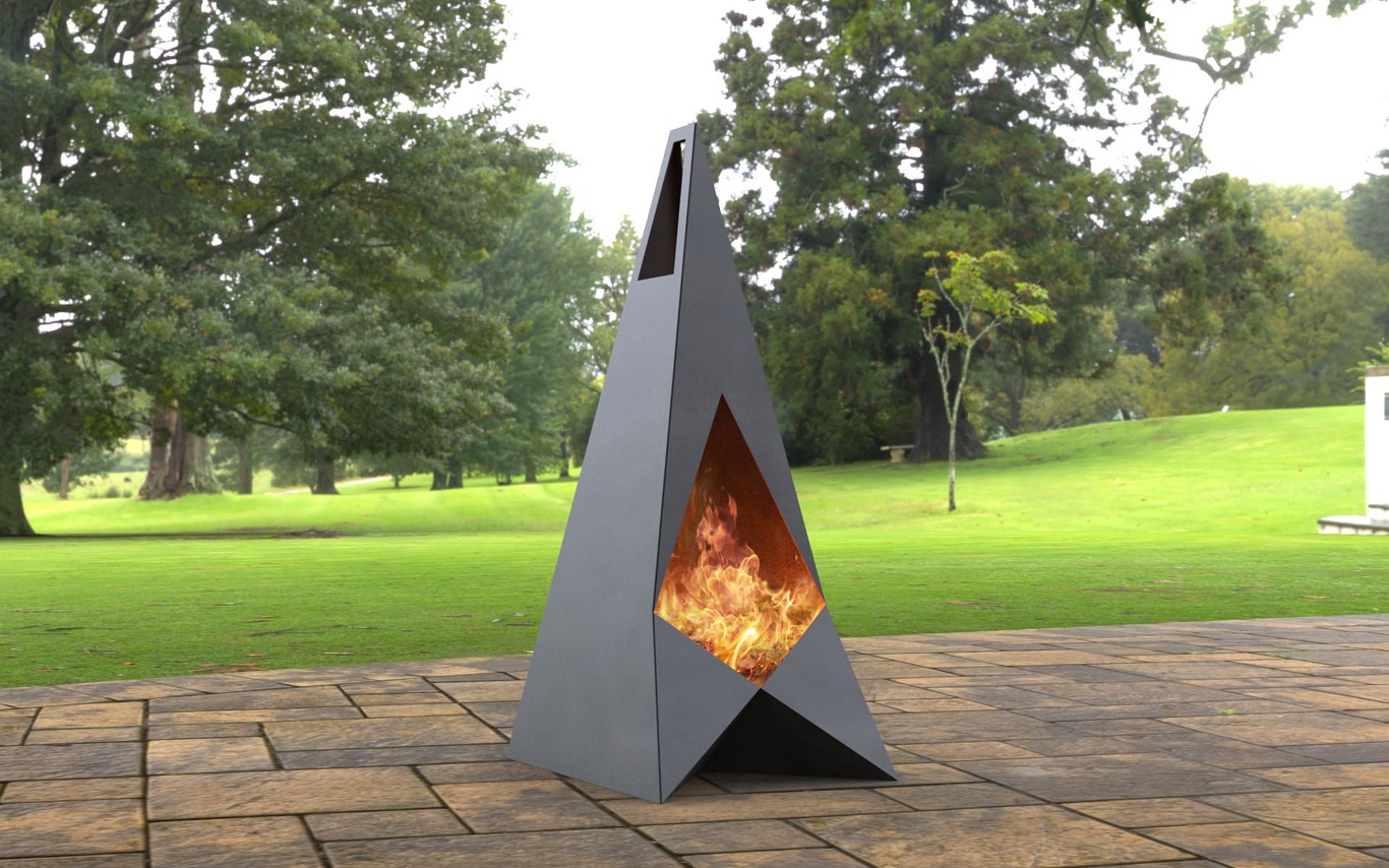 Garden Style Fireplace. DXF, SVG files for laser, plasma cutting. Pyramid Fire Pit. Фото 3
