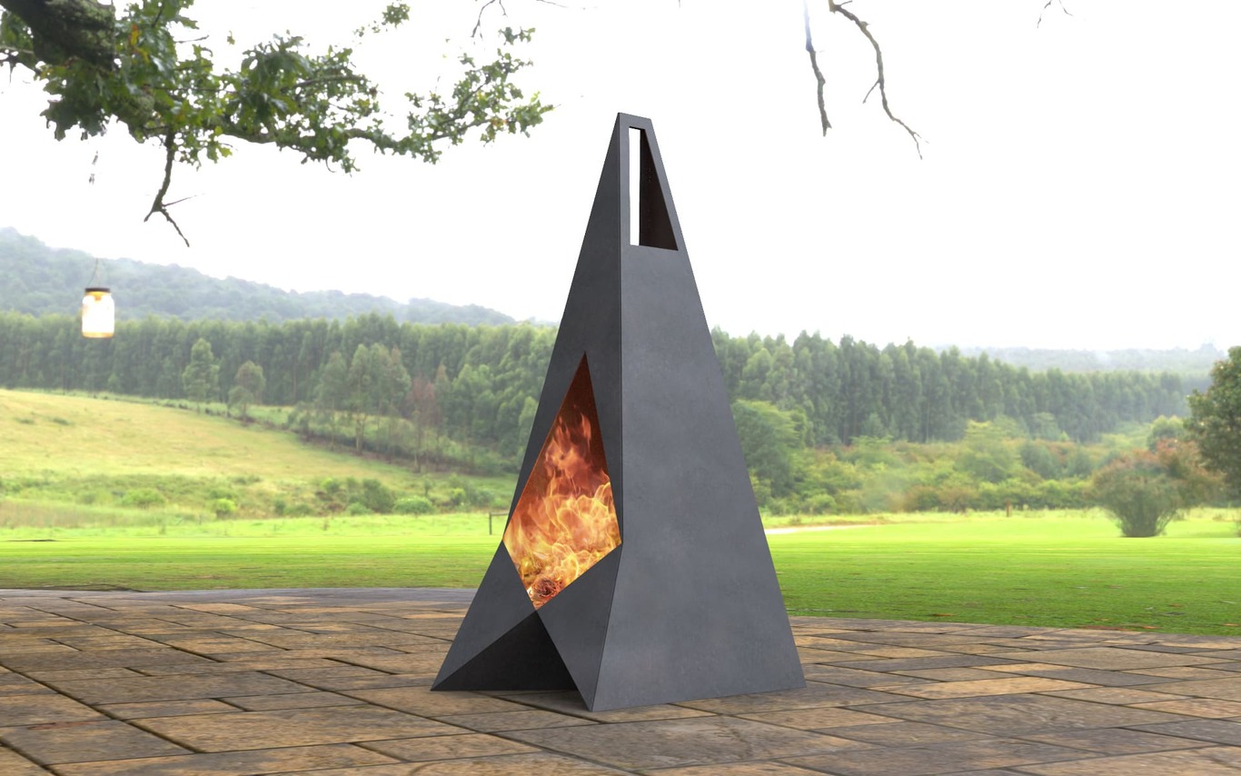Garden Style Fireplace. DXF, SVG files for laser, plasma cutting. Pyramid Fire Pit. Фото 2