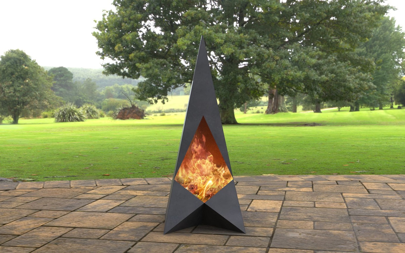 Garden Style Fireplace. DXF, SVG files for laser, plasma cutting. Pyramid Fire Pit. Фото 4