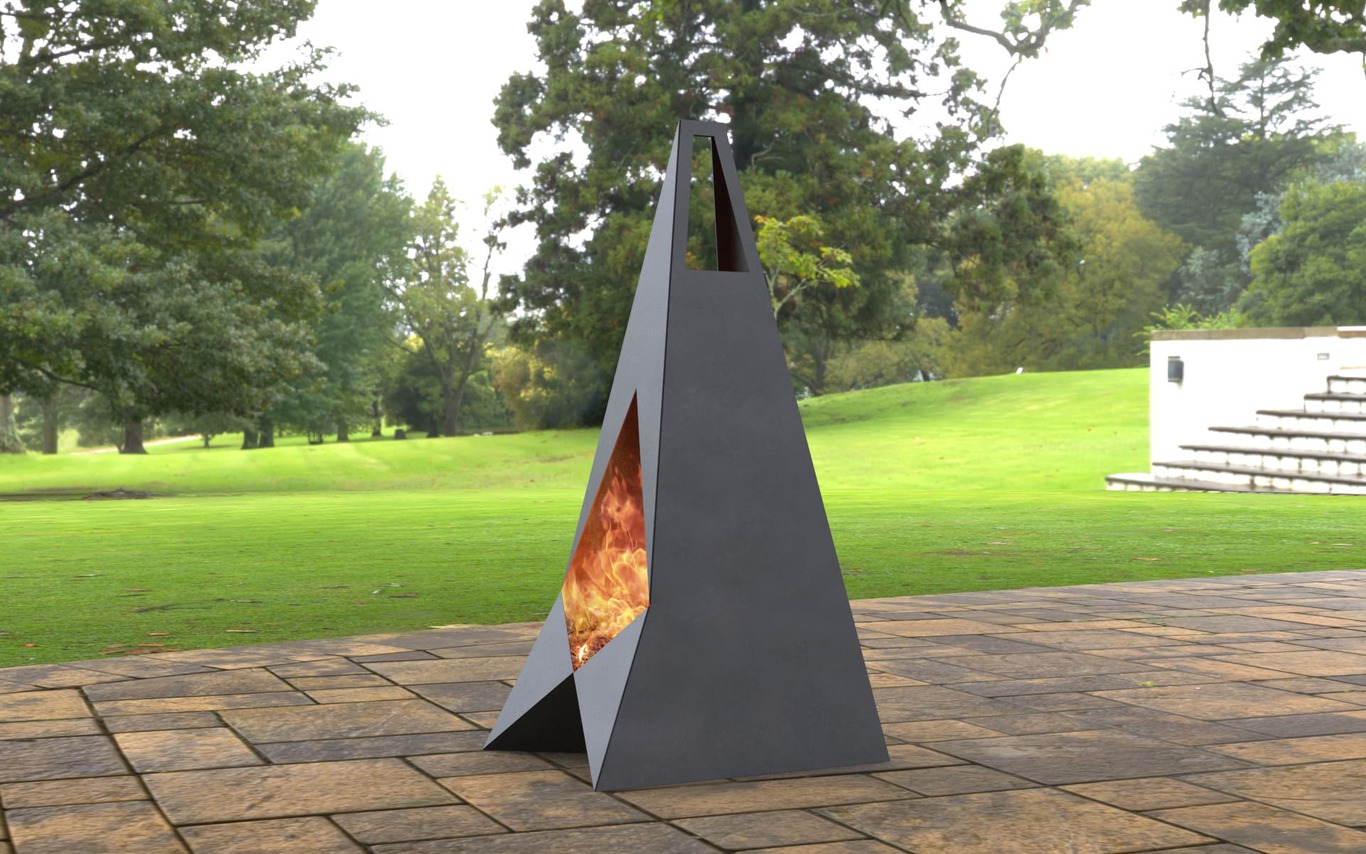 Garden Style Fireplace. DXF, SVG files for laser, plasma cutting. Pyramid Fire Pit. Фото 5