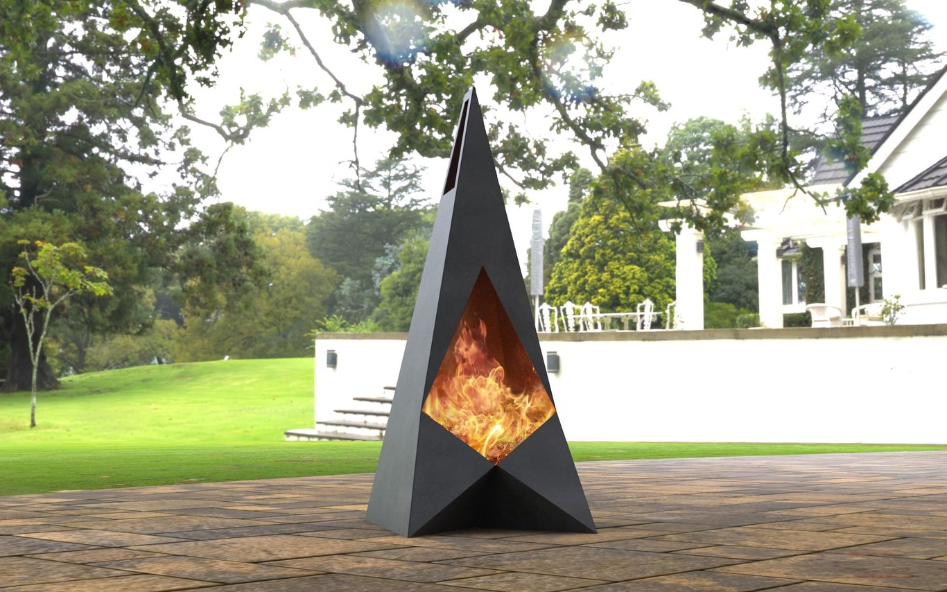 Garden Style Fireplace. DXF, SVG files for laser, plasma cutting. Pyramid Fire Pit. Фото 6