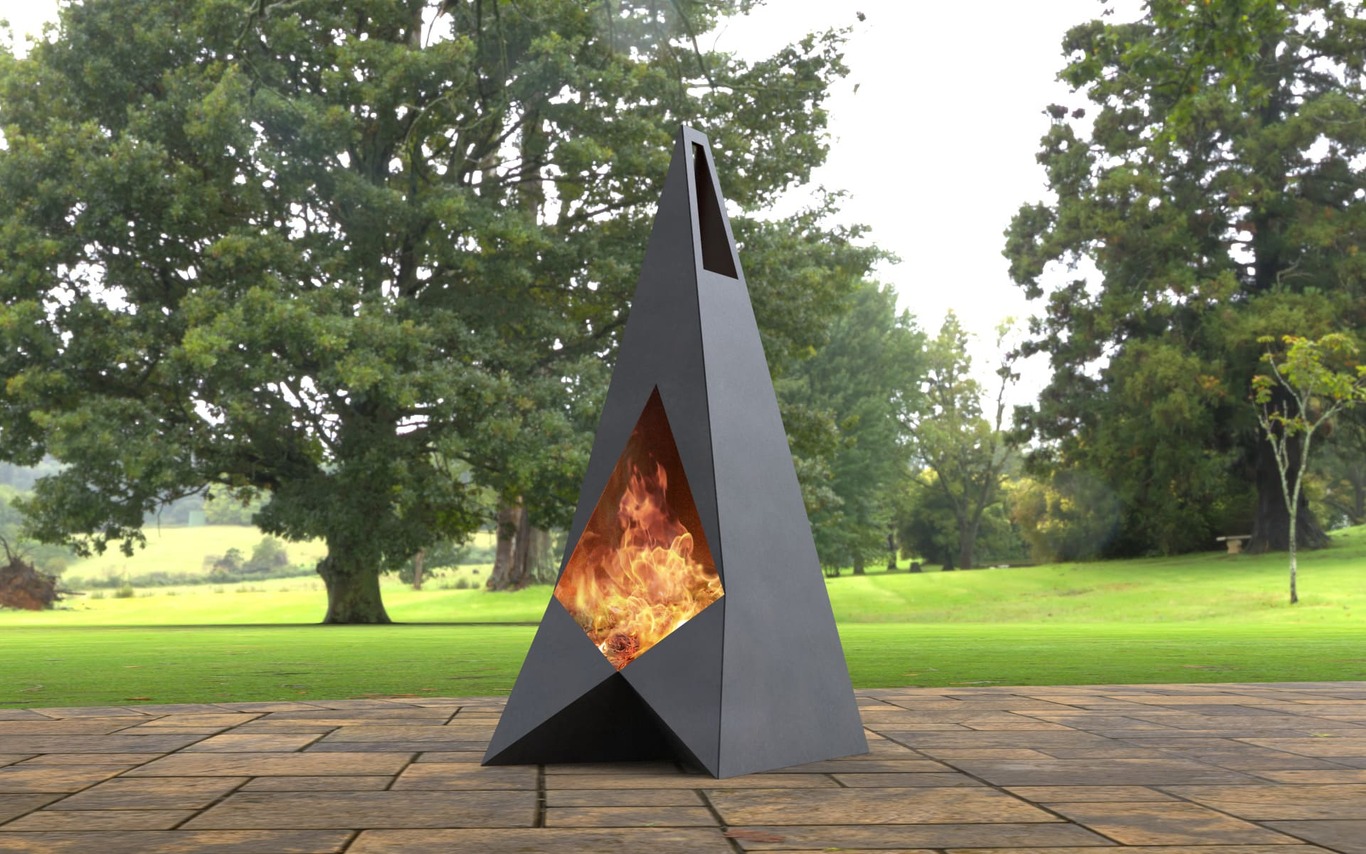 Garden Style Fireplace. DXF, SVG files for laser, plasma cutting. Pyramid Fire Pit
