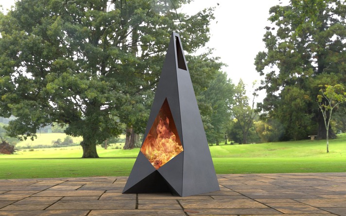 Garden Style Fireplace. DXF, SVG files for laser, plasma cutting. Pyramid Fire Pit