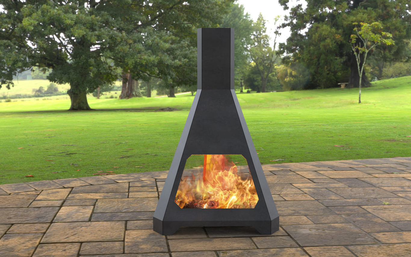 Outdoor Three-sided Fireplace. DXF, SVG files for laser, plasma cutting. Chiminea Fire Pit. Фото 2