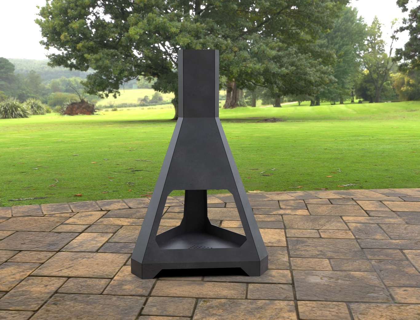 Outdoor Three-sided Fireplace. DXF, SVG files for laser, plasma cutting. Chiminea Fire Pit. Фото 3