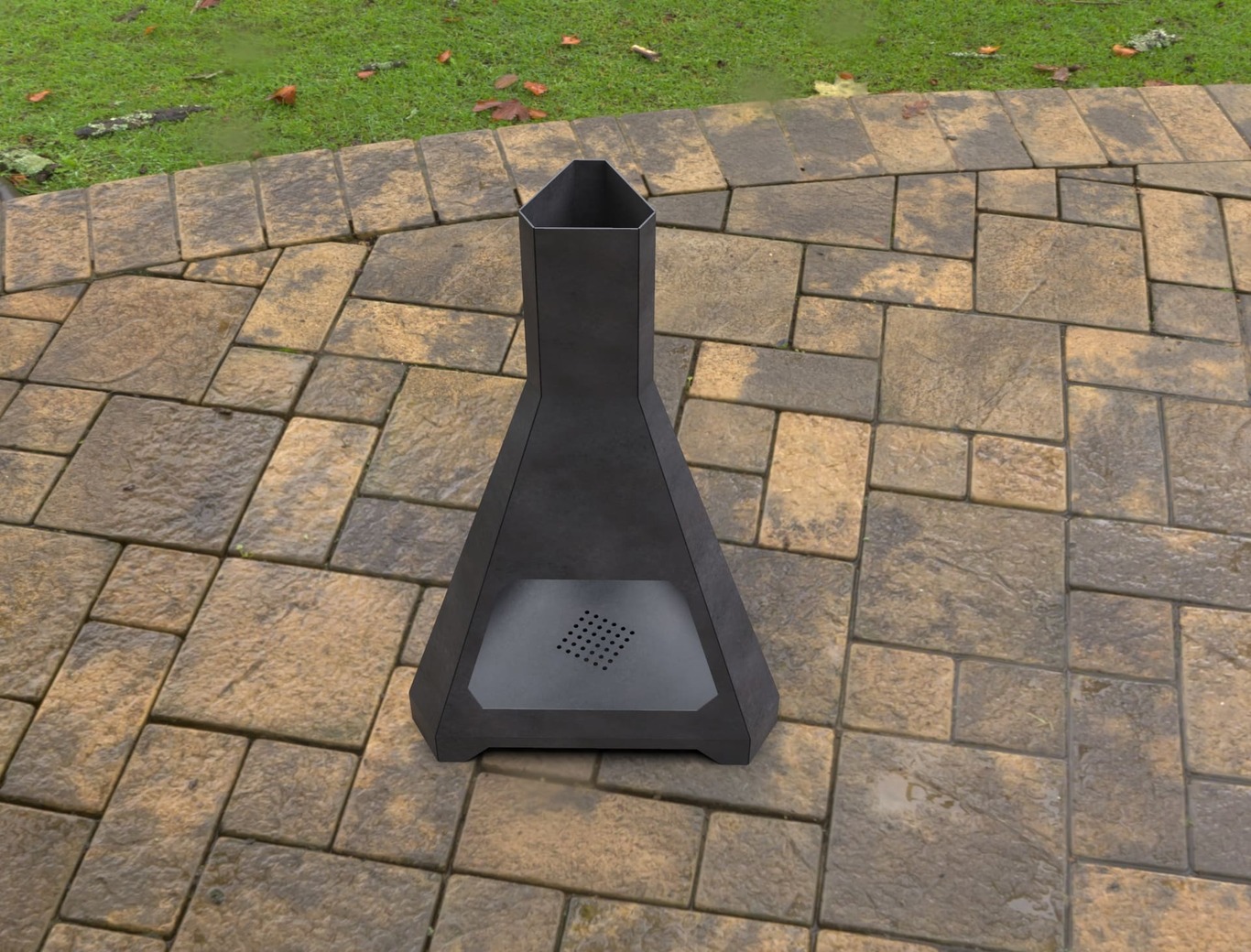 Outdoor Three-sided Fireplace. DXF, SVG files for laser, plasma cutting. Chiminea Fire Pit. Фото 8