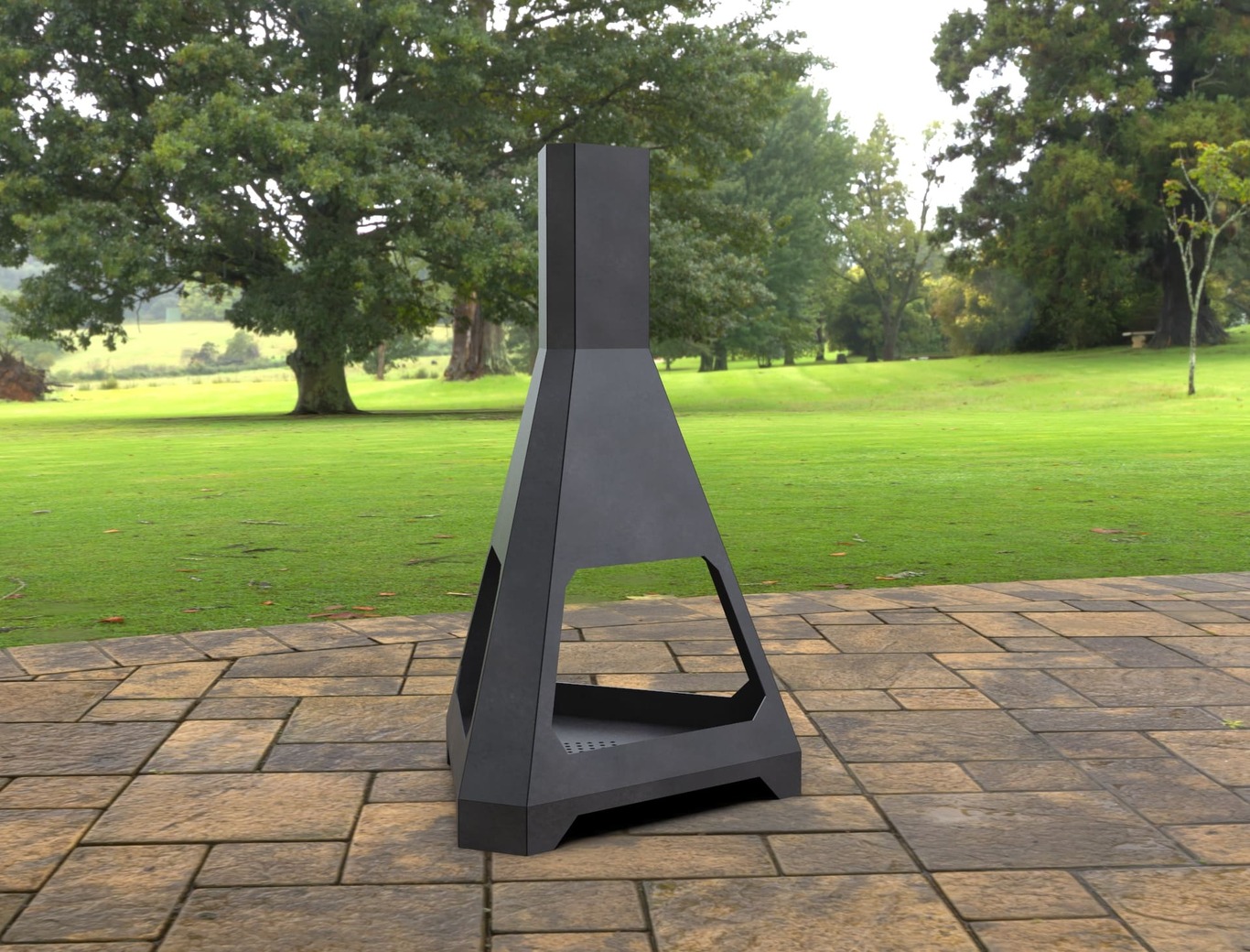 Outdoor Three-sided Fireplace. DXF, SVG files for laser, plasma cutting. Chiminea Fire Pit. Фото 4