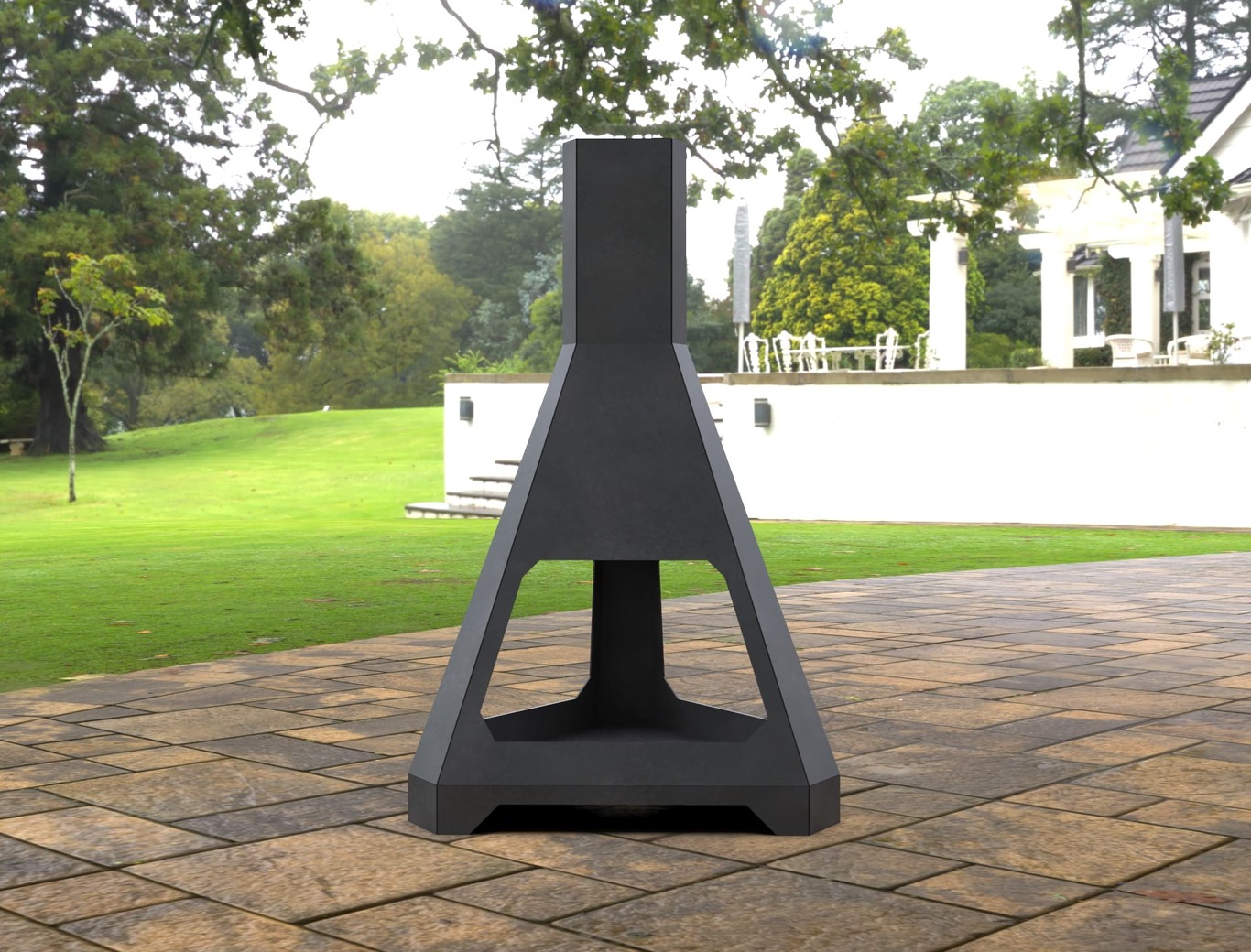 Outdoor Three-sided Fireplace. DXF, SVG files for laser, plasma cutting. Chiminea Fire Pit. Фото 7