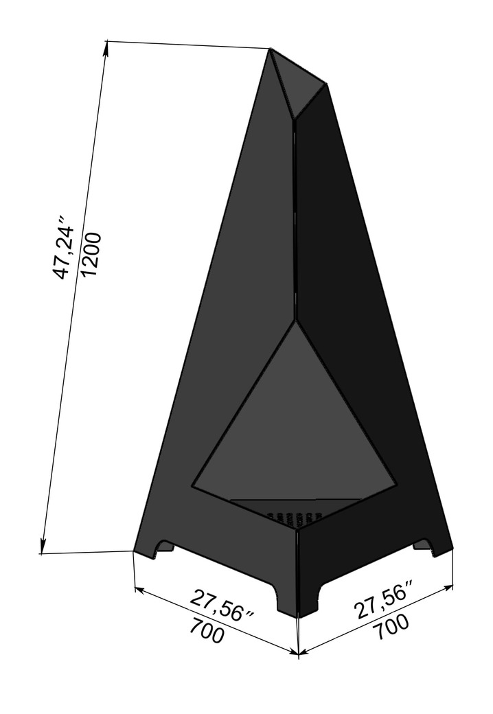 Șemineu triunghiular pentru terasă. Fișiere DXF, SVG pentru tăiere cu laser, plasmă. Chiminea. Фото 10