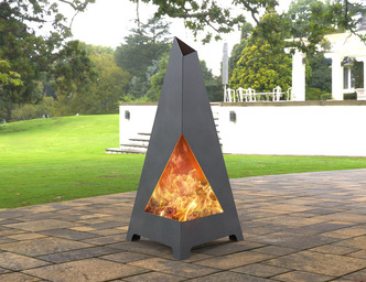 Patio Triangular Fireplace. DXF, SVG files for laser, plasma cutting. Chiminea Fire Pit