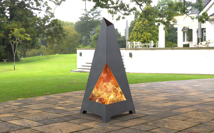 Șemineu triunghiular pentru terasă. Fișiere DXF, SVG pentru tăiere cu laser, plasmă. Chiminea