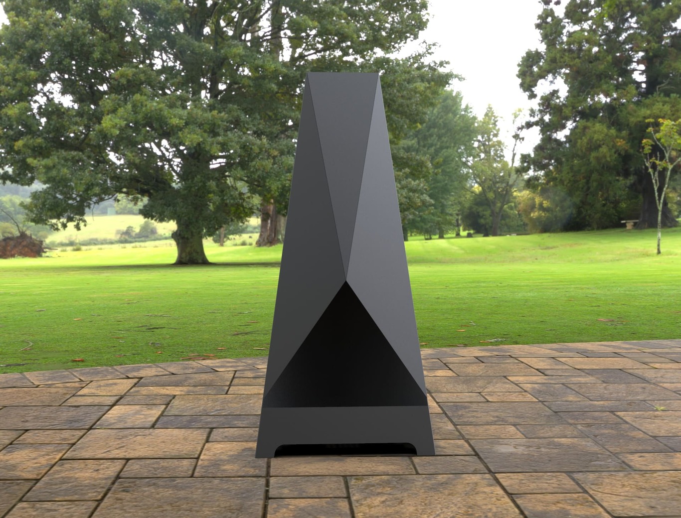 Backyard Triangular V2 Fireplace. DXF, SVG files for laser, plasma cutting. Chiminea Fire Pit. Фото 4