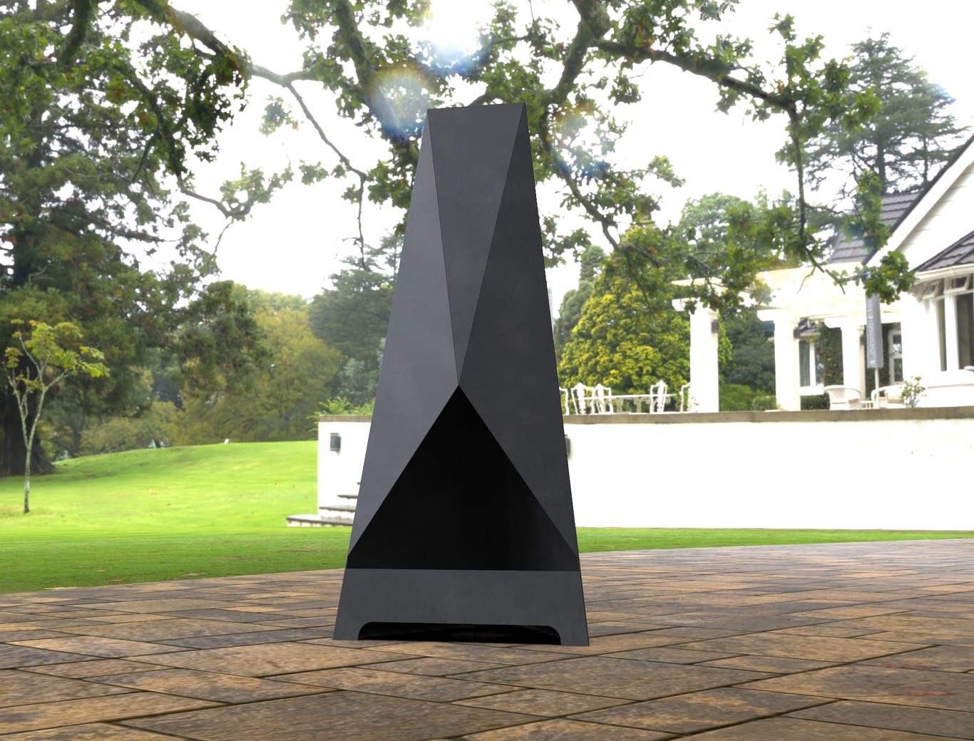 Backyard Triangular V2 Fireplace. DXF, SVG files for laser, plasma cutting. Chiminea Fire Pit. Фото 5