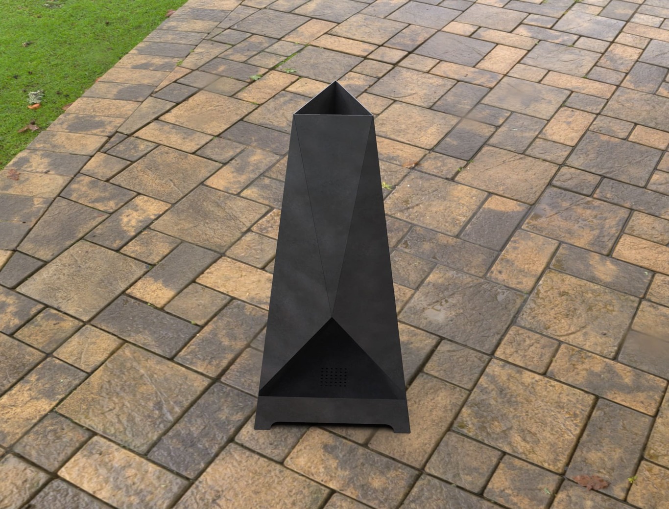 Backyard Triangular V2 Fireplace. DXF, SVG files for laser, plasma cutting. Chiminea Fire Pit. Фото 6