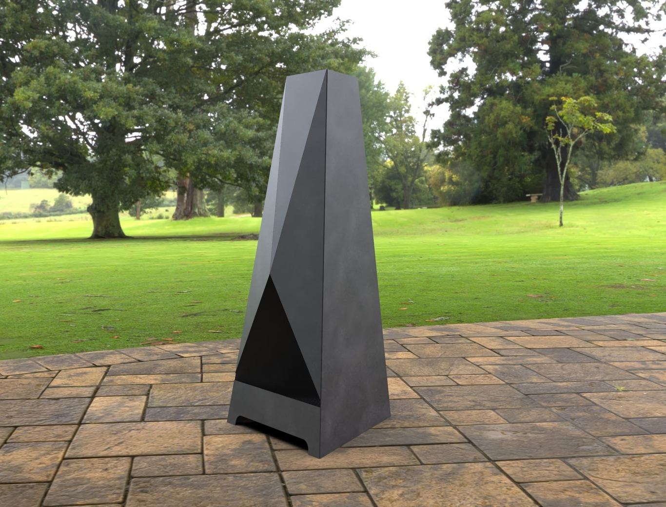 Backyard Triangular V2 Fireplace. DXF, SVG files for laser, plasma cutting. Chiminea Fire Pit. Фото 7