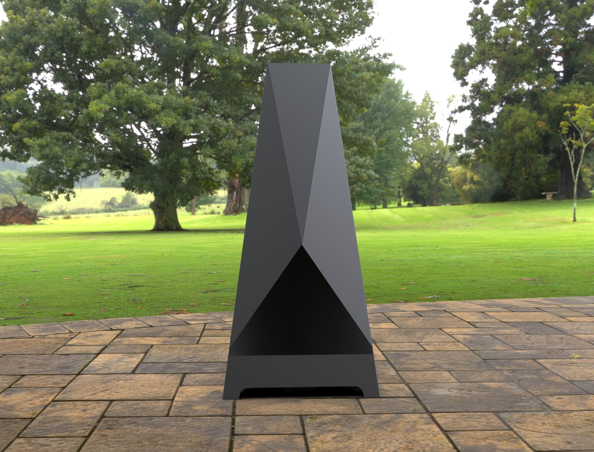 Triangular Fire Place Backyard Triangular V2 Fireplace. Chiminea Fire Pit DXF and SVG Art and ...