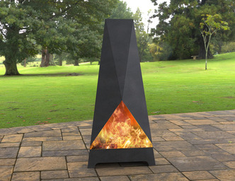 Backyard Triangular V2 Fireplace. DXF, SVG files for laser, plasma cutting. Chiminea Fire Pit