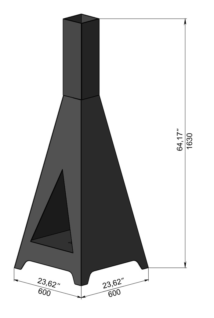 Garden Trio Fireplace. DXF, SVG files for laser, plasma cutting. Pyramid Fire Pit. Фото 9