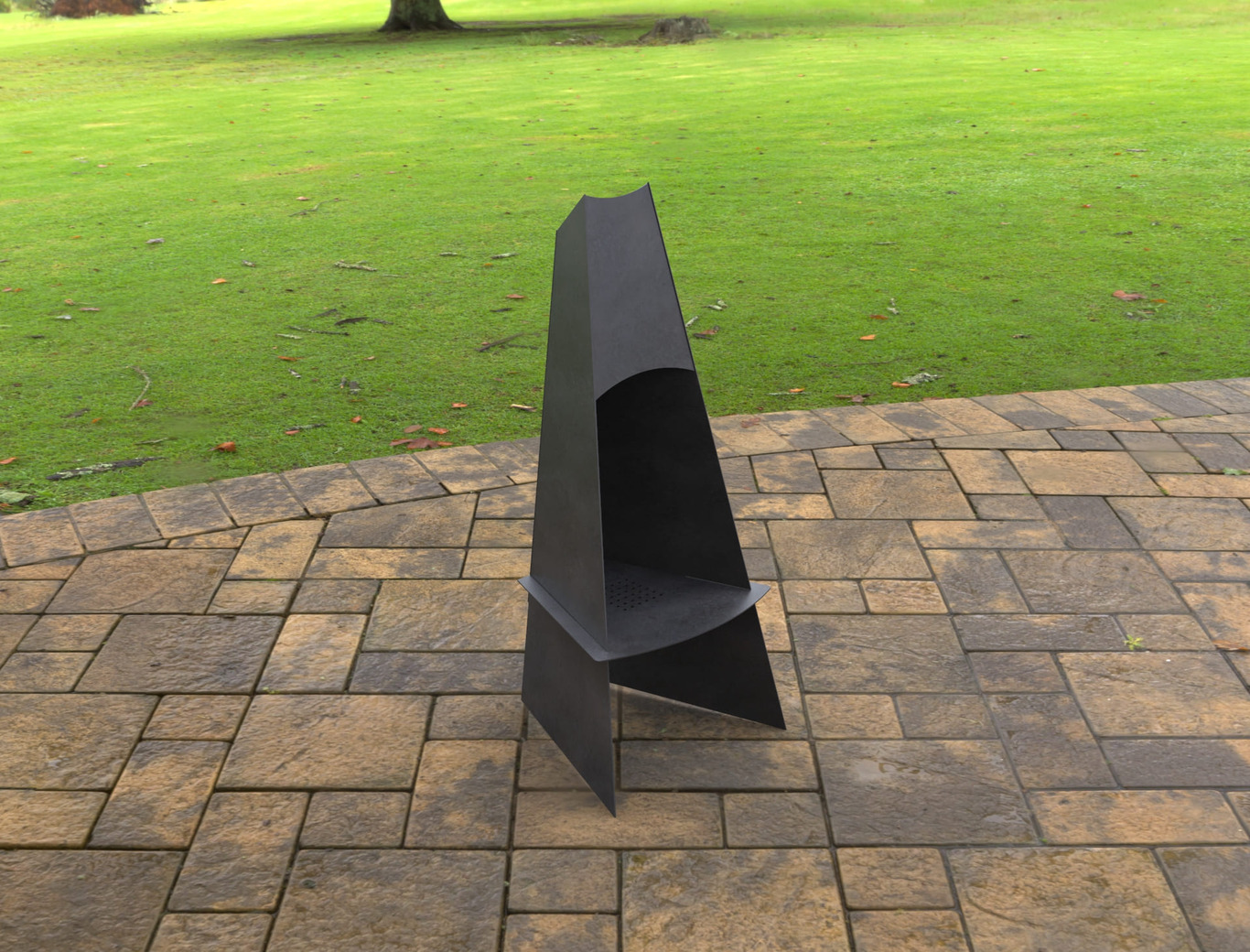 Lareira Externa Uni de Jardim. Arquivos DXF e SVG para corte a laser e plasma. Lareira Externa Pirâmide. Фото 5