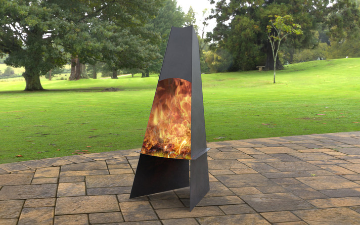Lareira Externa Uni de Jardim. Arquivos DXF e SVG para corte a laser e plasma. Lareira Externa Pirâmide
