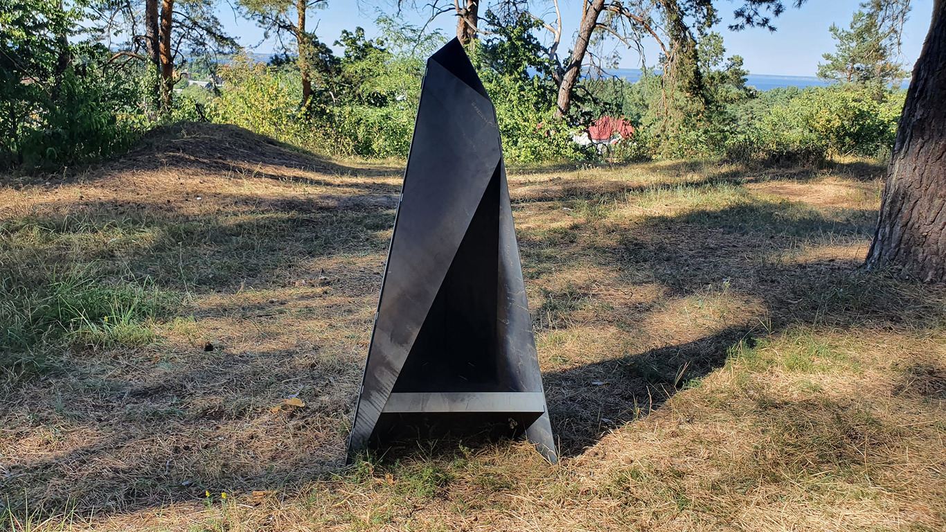 Garden Fireplace V1 39". DXF files for laser, plasma cutting. Pyramid Fire Pit