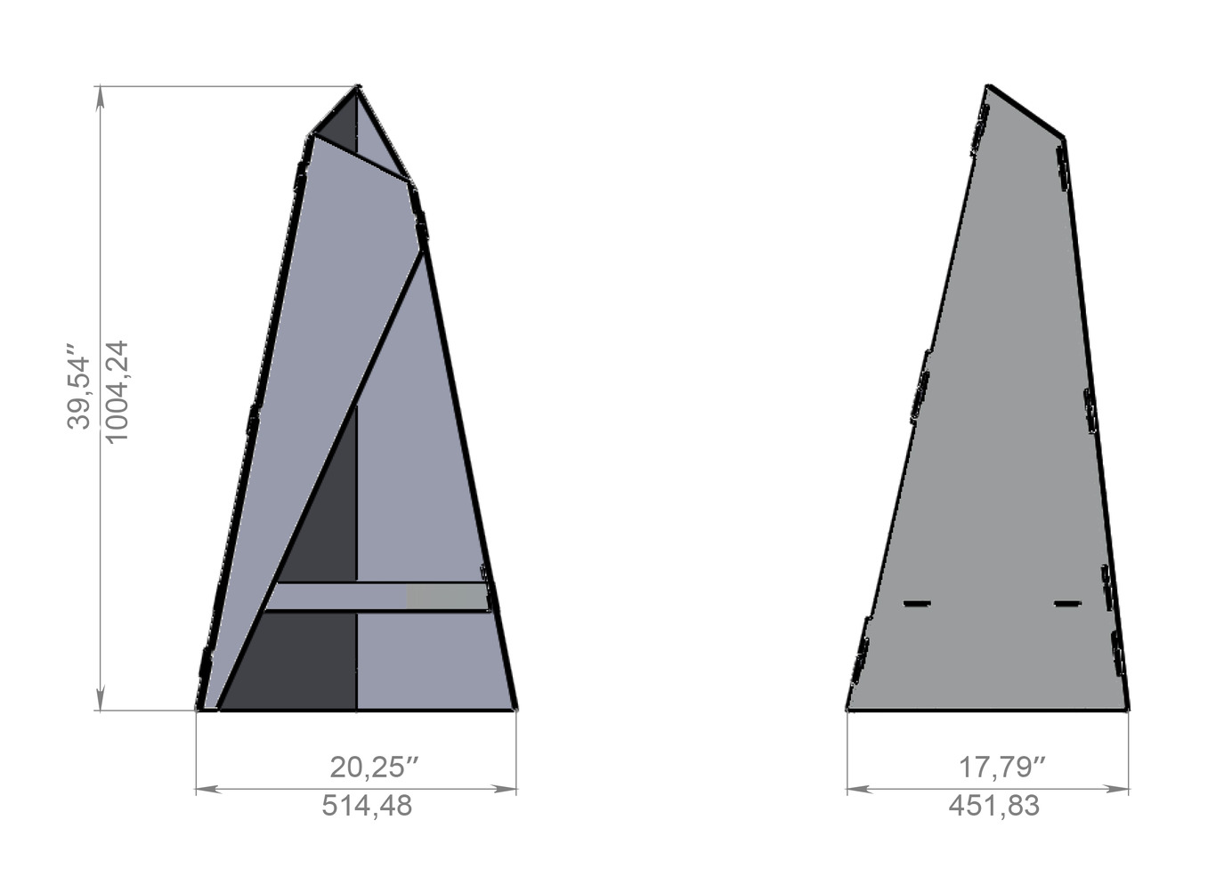 Garden Fireplace V1 39". DXF files for laser, plasma cutting. Pyramid Fire Pit. Фото 8