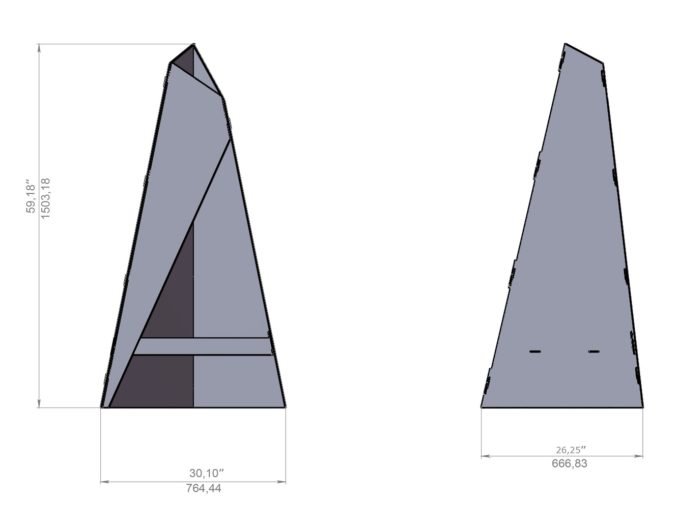 Patio Fireplace V1 59". DXF files for laser, plasma cutting. Chiminea Fire Pit. Фото 8