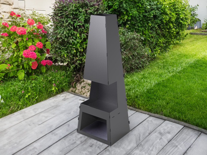 Caminetto da Giardino Pieghevole V2 1500 mm. File DXF per taglio laser, plasma. Braciere Chiminea